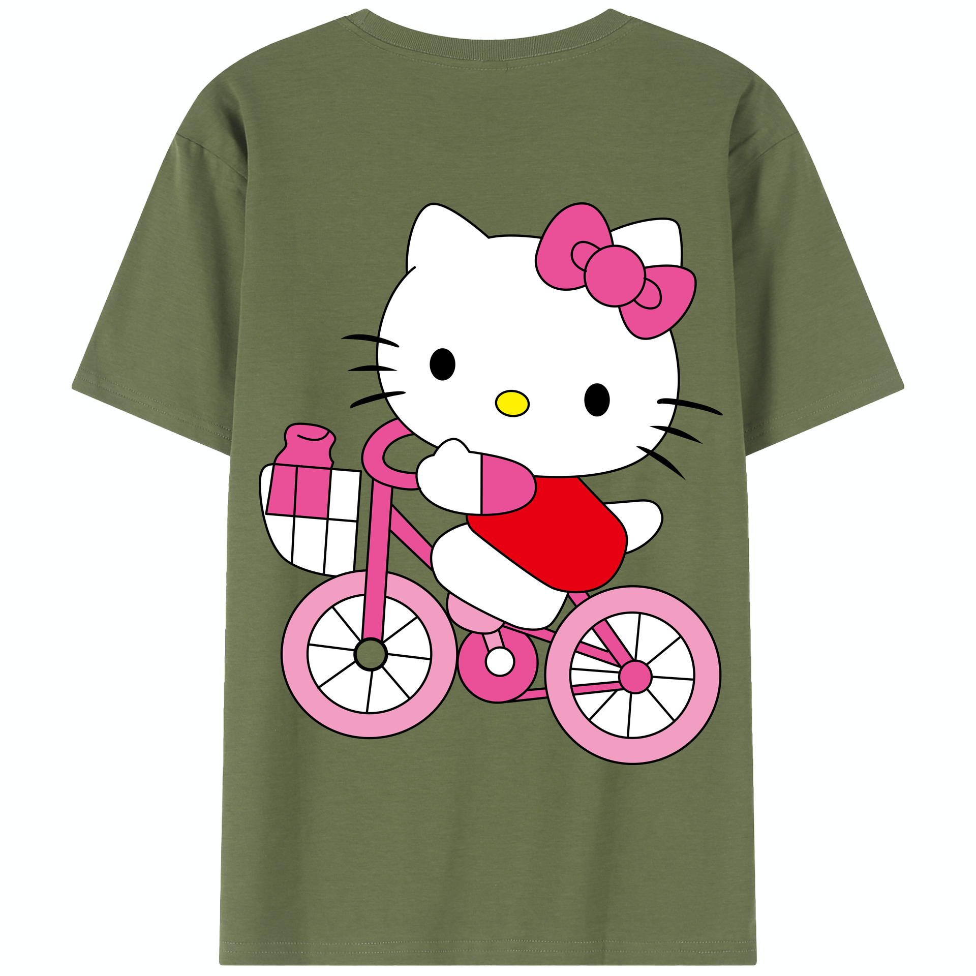 （画像用） Hello Kitty ハローキティ 綿100％半袖Tシャツ（背面プリント）